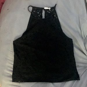 black racerback lace tank top